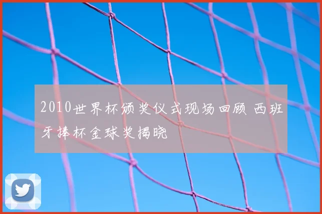 2010世界杯颁奖仪式现场回顾 西班牙捧杯金球奖揭晓